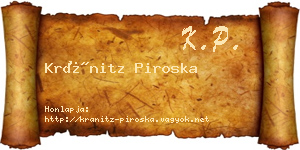 Kránitz Piroska névjegykártya